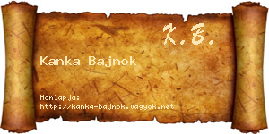 Kanka Bajnok névjegykártya
